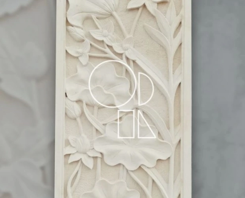 Panel Relief pilar Ukiran Flora