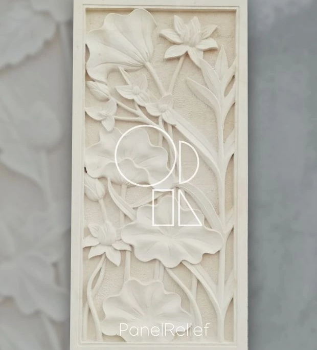 Panel Relief pilar Ukiran Flora